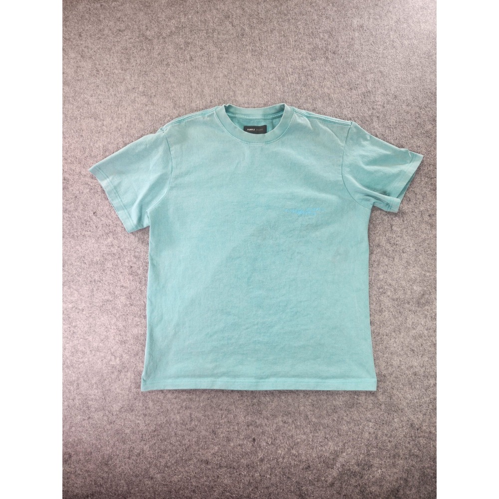 Purple Brand T-Shirt Mens Medium Blue Crew‎ Neck Short Sleeve Spellout Logo